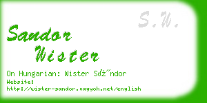 sandor wister business card